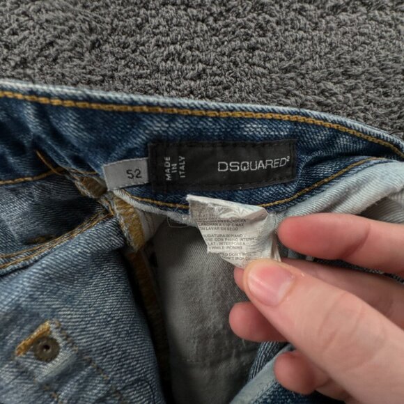 Dsquared 2 Made In Italy Blue Denim Jeans Men Size 52 Designer Button Fly Logo - Picture 15 of 16